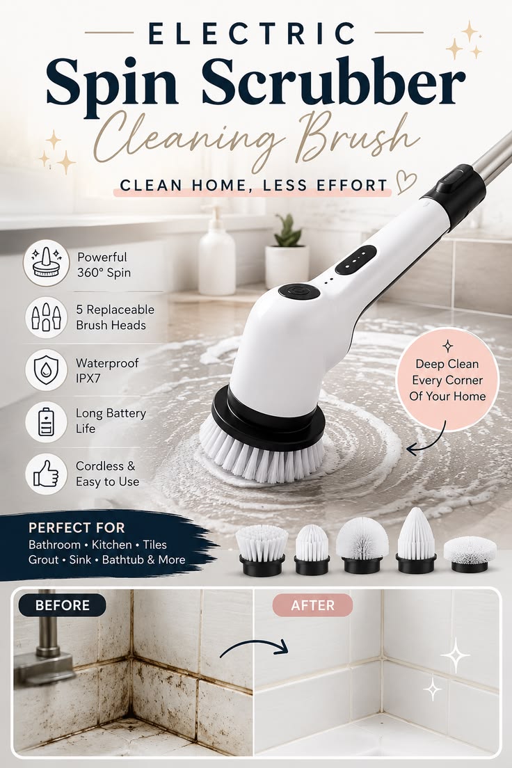 360° SpinClean™ 9-in-1 Electric Cleaning Brush | Multi-Purpose Scrubber