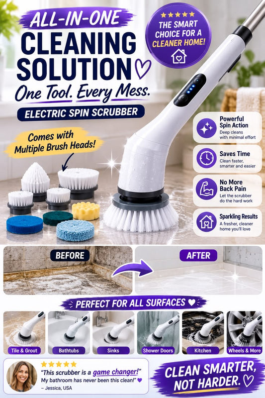 360° SpinClean™ 9-in-1 Electric Cleaning Brush | Multi-Purpose Scrubber