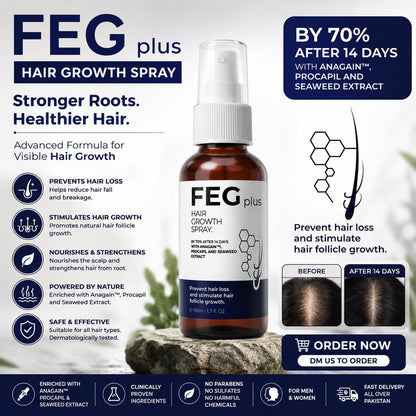 FEG Plus Hair Growth Spray | Advanced Scalp & Hair Care Formula