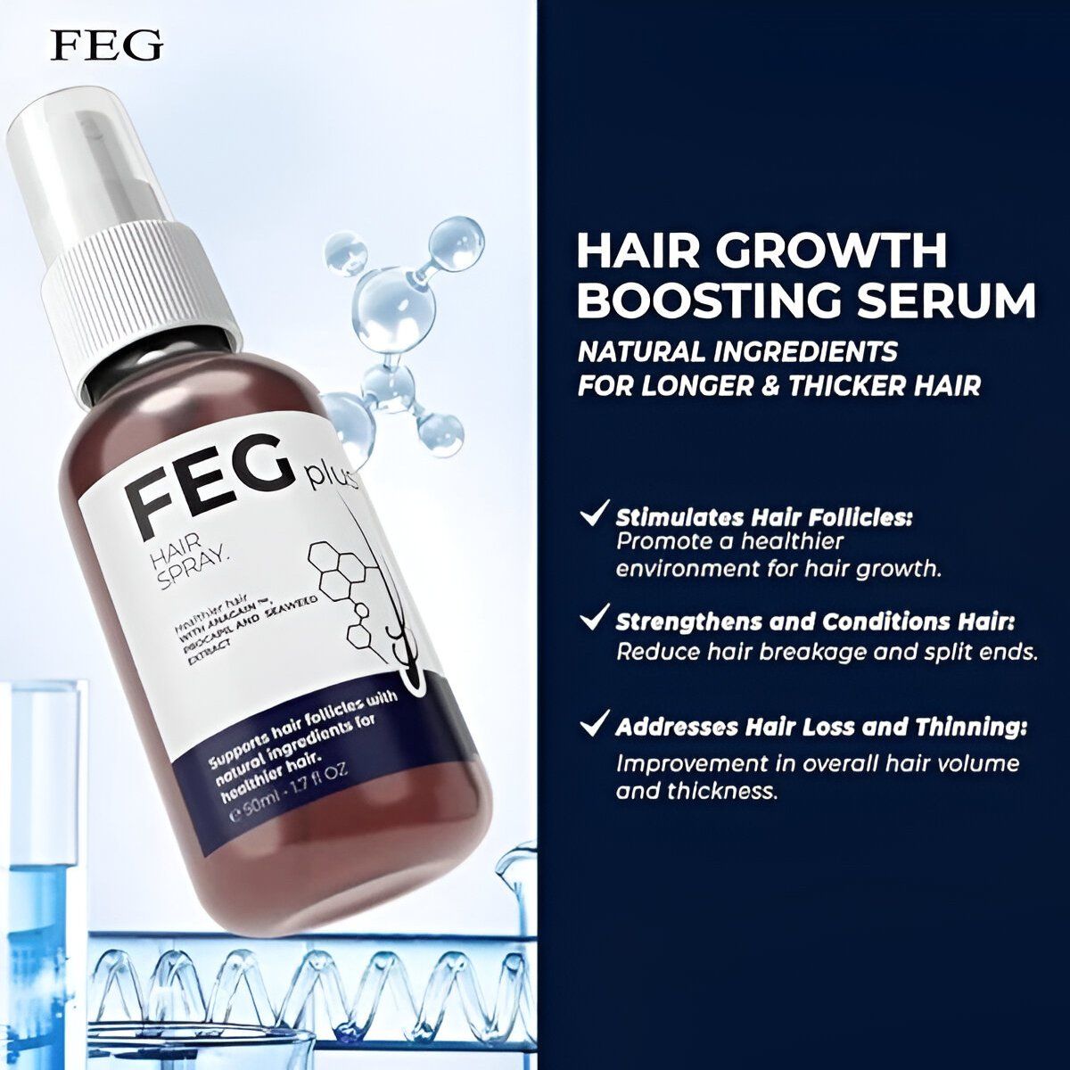 FEG Plus Hair Growth Spray | Advanced Scalp & Hair Care Formula