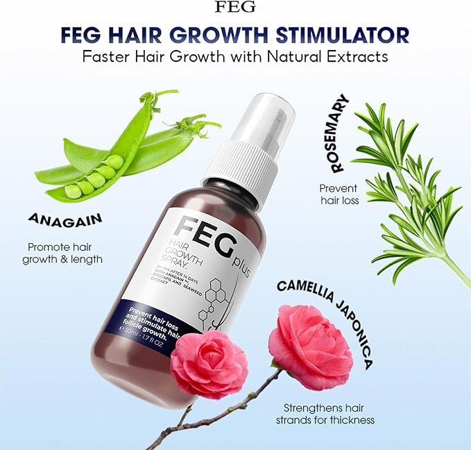 FEG Plus Hair Growth Spray | Advanced Scalp & Hair Care Formula