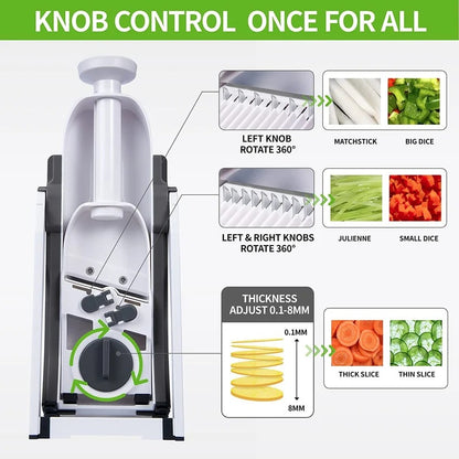 Manual Vegetable Cutter | Easy-Cut Multi-Function Chopper