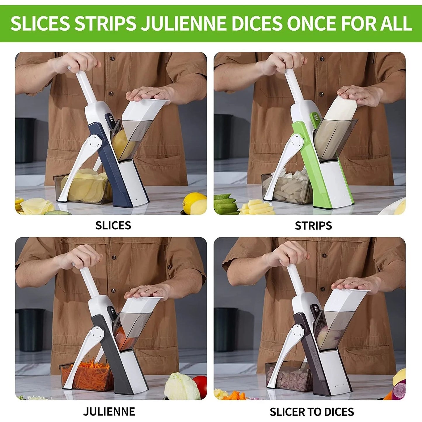 Manual Vegetable Cutter | Easy-Cut Multi-Function Chopper