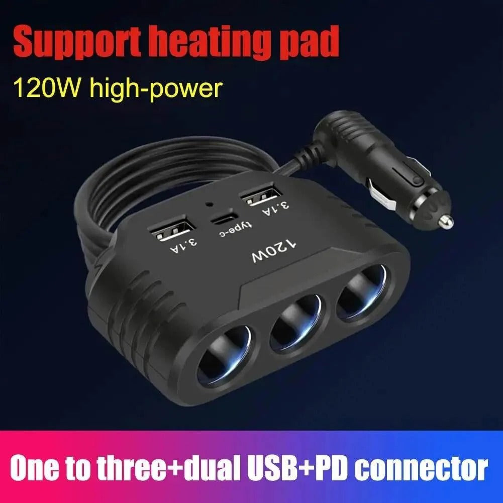 120W Car Charger Splitter